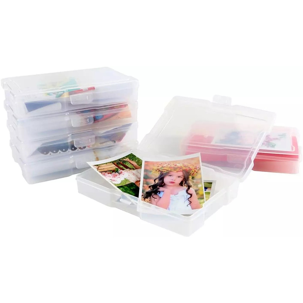 Novelinks Transparent 4" X 6" Photo Cases and Clear Craft Keeper with Handle - 1 - Picture 2 of 5